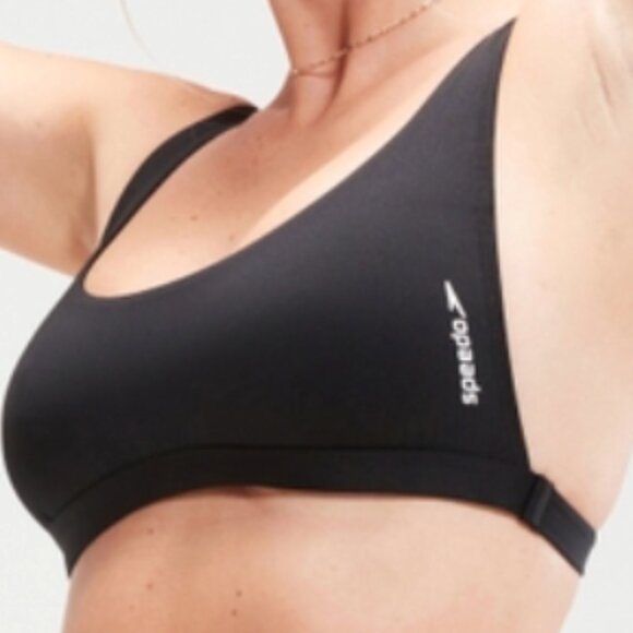 Speedo Women's FLU3NTE Solid Convertible Bikini Top Black - Women's Small - Picture 1 of 5